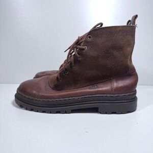 Sam & Libby Boots Vintage Brown Suede Leather Lace Up Lug Sole‎ 7 90s Grunge